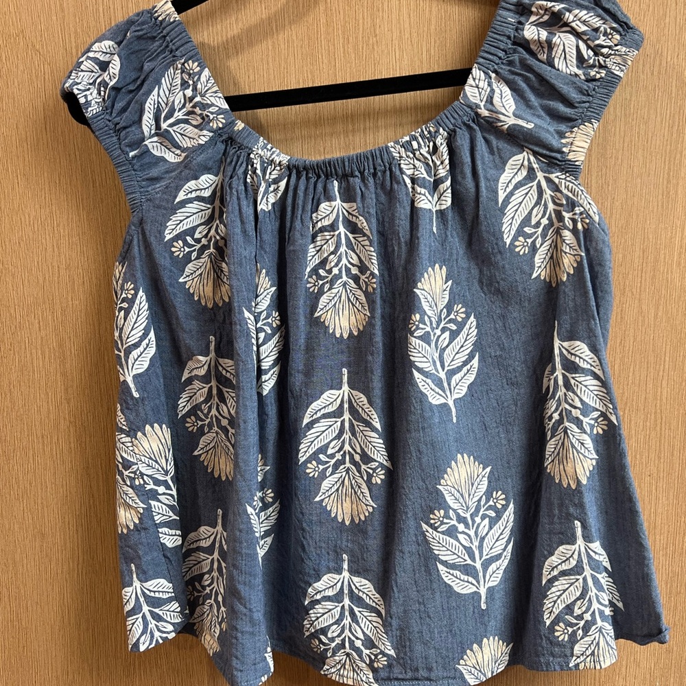 Blue Floral Women's Top